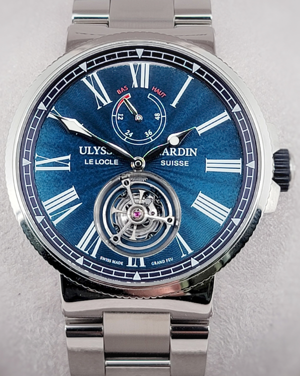 2019 Ulysse Nardin Marine Tourbillon 43MM Blue Dial Steel Bracelet (1283-181/E3)