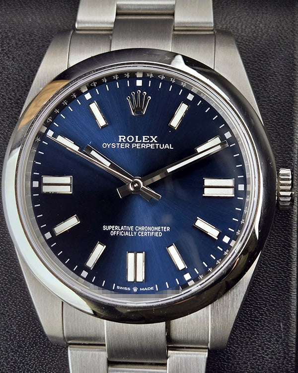 2022 Rolex Oyster Perpetual 41MM Blue Dial Oyster Bracelet (124300)