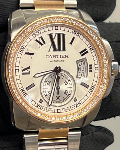 2014 Cartier Calibre de Cartier 42MM Silver Dial Two-Tone Bracelet (W7100036)