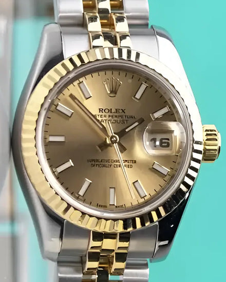 2008 Rolex Lady-Datejust 26MM Champagne Dial Two-Tone Jubilee Bracelet (179173)
