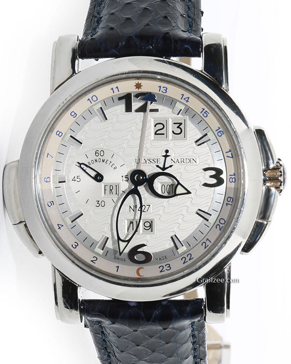 Ulysse Nardin GMT +/- Perpetual L.E. 42MM Silver Dial Leather Strap (329-60)