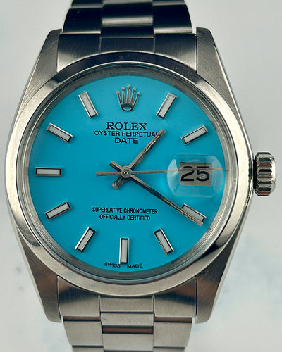 Rolex Oyster Perpetual Date 34MM Aftermarket Blue Dial Oyster Bracelet (1500)