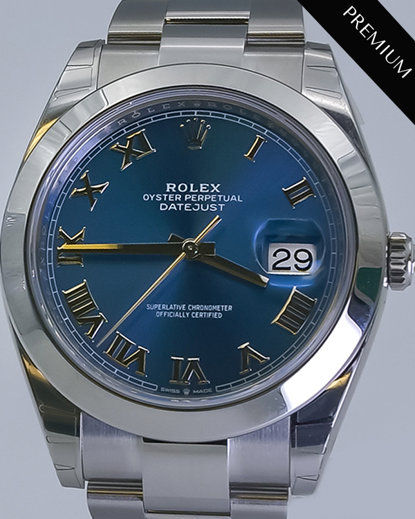 2023 Rolex Datejust 41 Oystersteel Azzurro Blue Dial (126300)