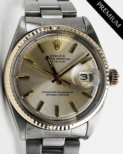 1969 (1.9 Mil Serial) Rolex Datejust 36MM Silver Dial Oyster Bracelet (1601)