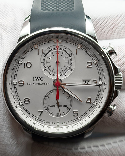 2012 IWC Schaffhausen IWC Portugieser Yacht Club Chronograph 45.4MM Silver Dial Rubber Strap (IW390211)