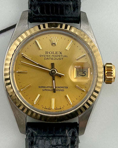 Rolex Lady-Datejust 26MM Champagne Dial Aftermarket Leather Strap (6917)