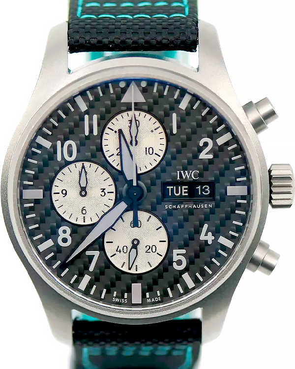 2023 IWC Schaffhausen Pilot Chronograph AMG 43MM Grey Dial Leather/Textile Strap (IW377903)