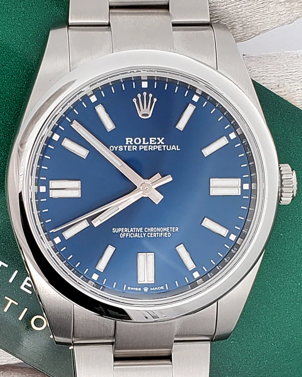 Rolex Oyster Perpetual 41MM Blue Dial Oyster Bracelet (124300)