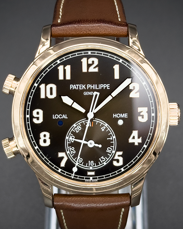 2020 Patek Philippe Calatrava Pilot Travel 42MM Brown Dial Leather Strap (5524R-001)