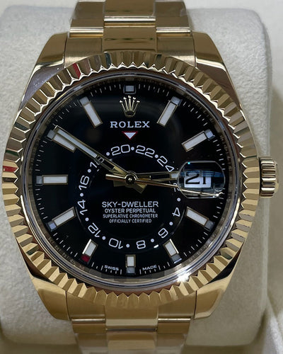 Rolex Sky-Dweller Yellow Gold 42MM Black Dial (326938)