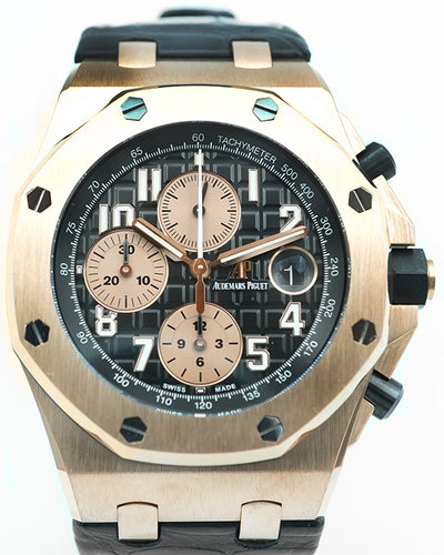 2021 Audemars Piguet Royal Oak Offshore Chronograph 42MM Black Dial Leather Strap (26470OR.OO.A002CR.02)