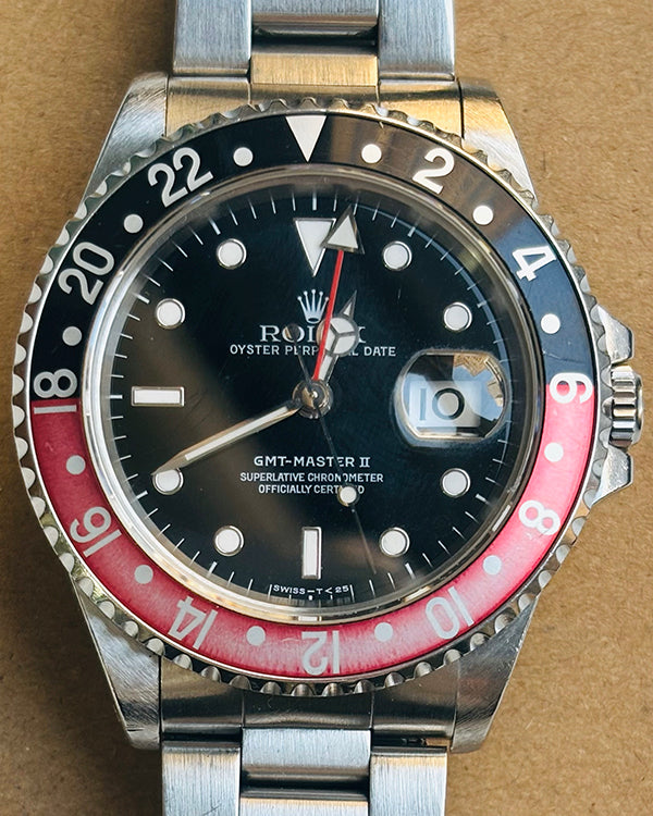 1996 (T Serial) Rolex GMT-Master II "Coke" 40MM Black Dial Oyster Bracelet (16710)