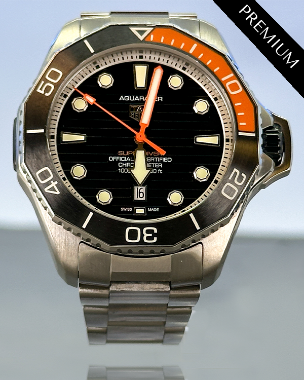 2022 TAG Heuer Aquaracer Professional 1000 Superdiver 45MM Black Dial Titanium Bracelet (WBP5A8A.BF0619)