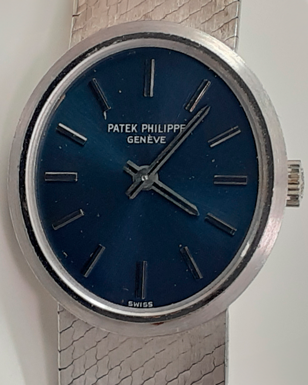 Patek Philippe 33MM Blue Dial White Gold Bracelet (3563-2)