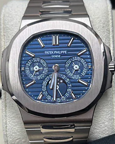 2021 Patek Philippe Nautilus Perpetual Calendar 40MM Blue Dial White Gold Bracelet (5740/1G-001)