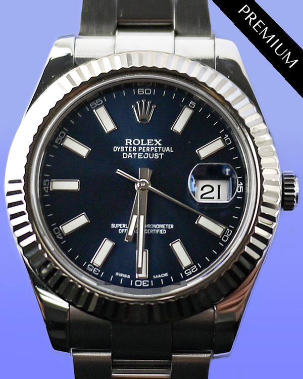 No Reserve - 2011 Rolex Datejust II 41MM Blue Dial Oyster Bracelet (116334)