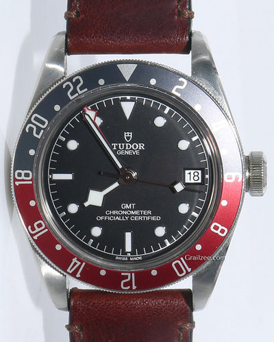 2018 Tudor Black Bay GMT "Pepsi" 41MM Black Dial Leather Strap (79830RB)