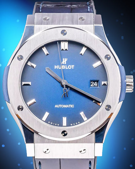 2023 Hublot Classic Fusion 42MM Blue Dial Leather Strap (542.NX.6670.LR.JPN18)