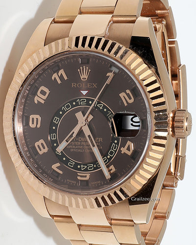 2017 Rolex Sky-Dweller 42MM Chocolate Dial Rose Gold Oyster Bracelet (326935)