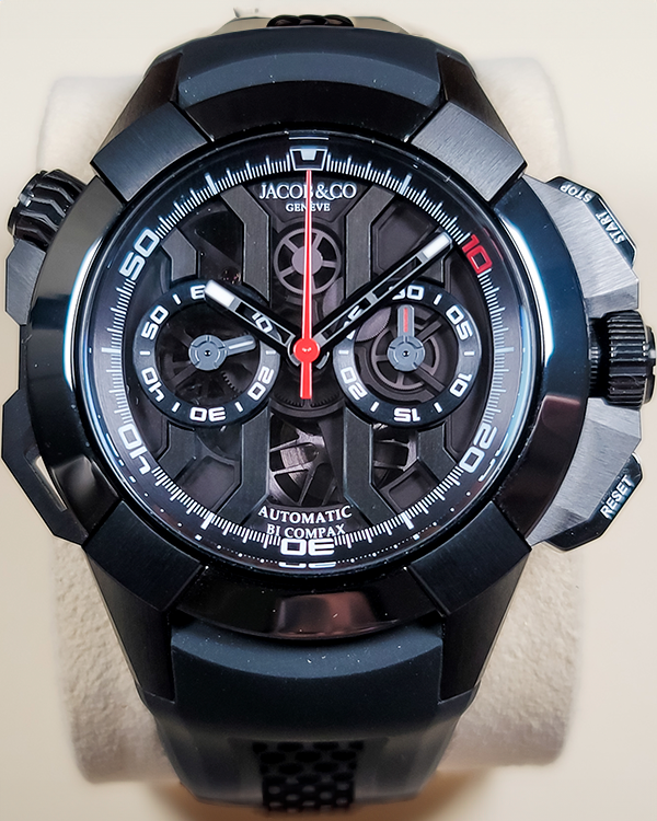 Jacob & Co. Epic X Chrono "Luis Figo" Limited Edition 47MM Skeleton Dial Rubber Strap (EC311.21.SD.BF.A)