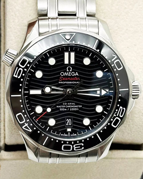 2019 Omega Seamaster Diver 300M 42MM Black Dial Steel Bracelet (210.30.42.20.01.001)