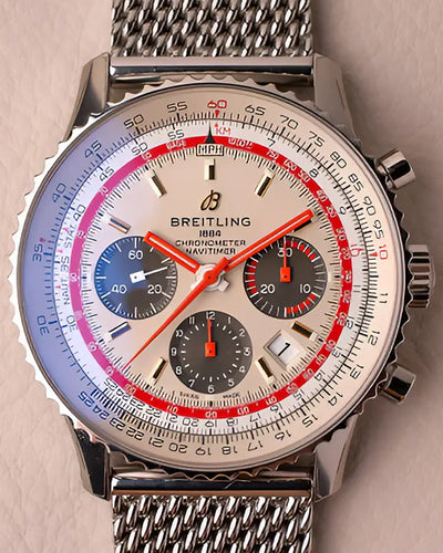 Breitling Navitimer B01 Chronograph "TWA Edition" 43MM Silver Dial Steel Bracelet (AB01219A1G1A1)