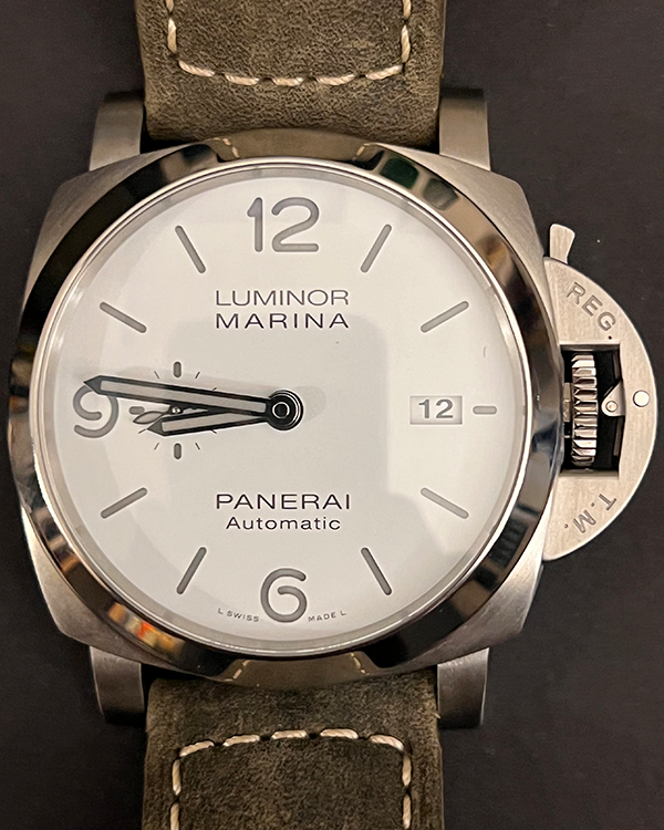 2021 Panerai Luminor Marina Automatic 44MM White Dial Leather Strap (PAM01314)