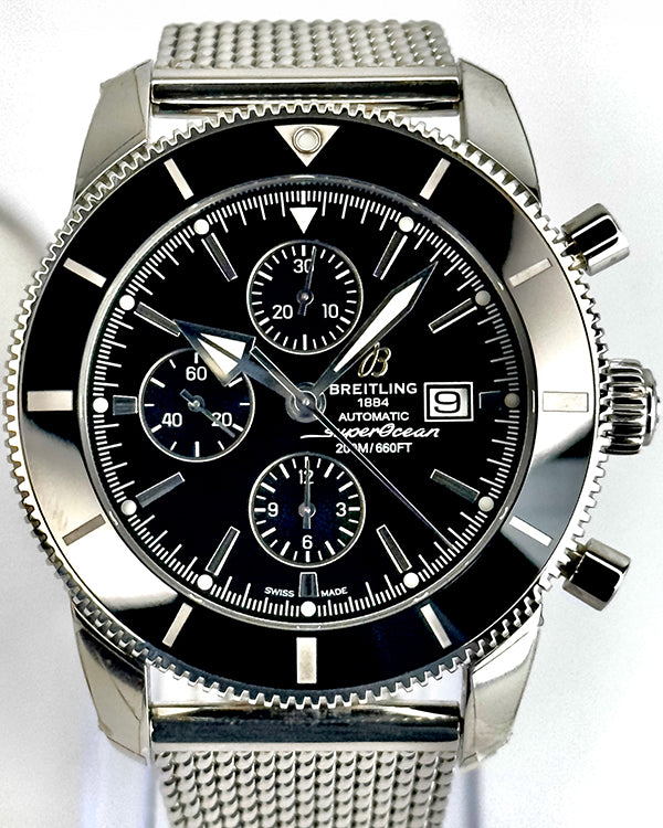 No Reserve - Breitling Superocean Heritage 46MM Black Dial Steel Bracelet (A1331212/BF78/152A)