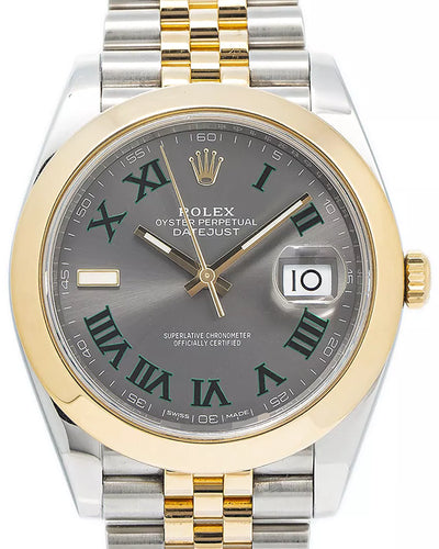 Rolex Datejust "Wimbledon" 41MM Slate Dial Two-Tone Jubilee Bracelet (126303)