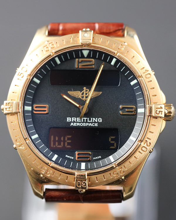 Breitling Aerospace 40MM Black Dial Leather Strap (K56062)