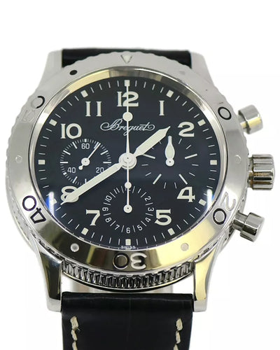 Breguet Type XXI 39MM Black Dial Leather Strap (3800)