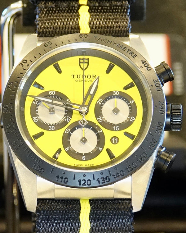 2023 Tudor Fastrider Chronograph 42MM Yellow Dial Aftermarket Textile Strap (42010N)