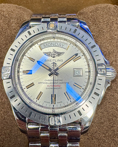 Breitling Galactic 44MM Silver Dial Steel Bracelet (A45320)