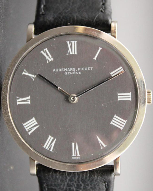 Audemars Piguet Vintage 34MM Grey Dial Aftermarket Leather Strap (Cal. 2002)