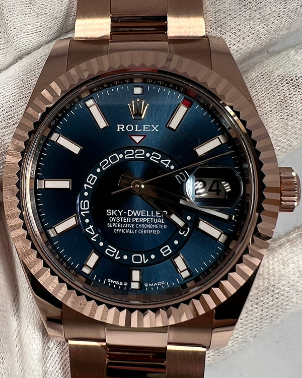 2024 Rolex Sky-Dweller 42MM Blue Dial Everose Gold Bracelet (336935)