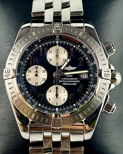 2007 Breitling Chronomat Evolution 44MM Black Dial Steel Bracelet (A13356)