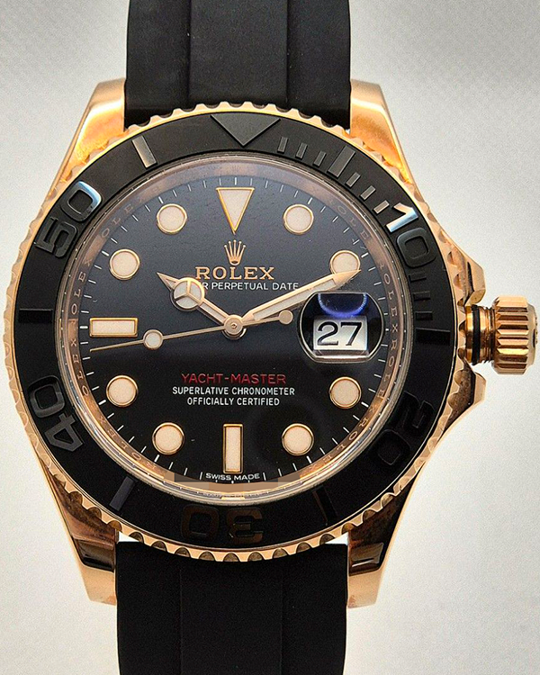 2016 Rolex Yacht-Master 40MM Black Dial Oysterflex Strap (116655)