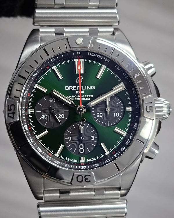 Breitling Chronomat 42MM Green Dial Steel Bracelet (AB0134)