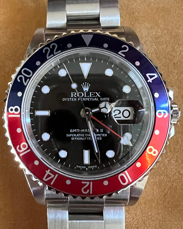 2009 Rolex GMT-Master II "Pepsi" 40MM Black Dial Oyster Bracelet (16710BLRO)