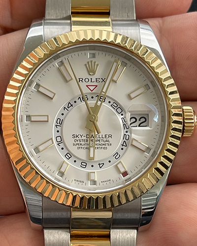 2019 Rolex Sky-Dweller 42MM White Dial Two-Tone Bracelet (326933)