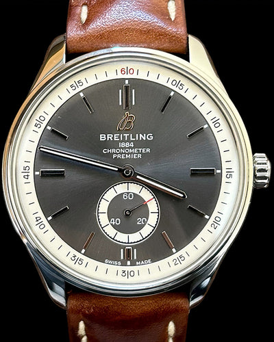 No Reserve - 2020 Breitling Premier 40MM Anthracite Grey Dial Leather Strap (A37340351B1P1)