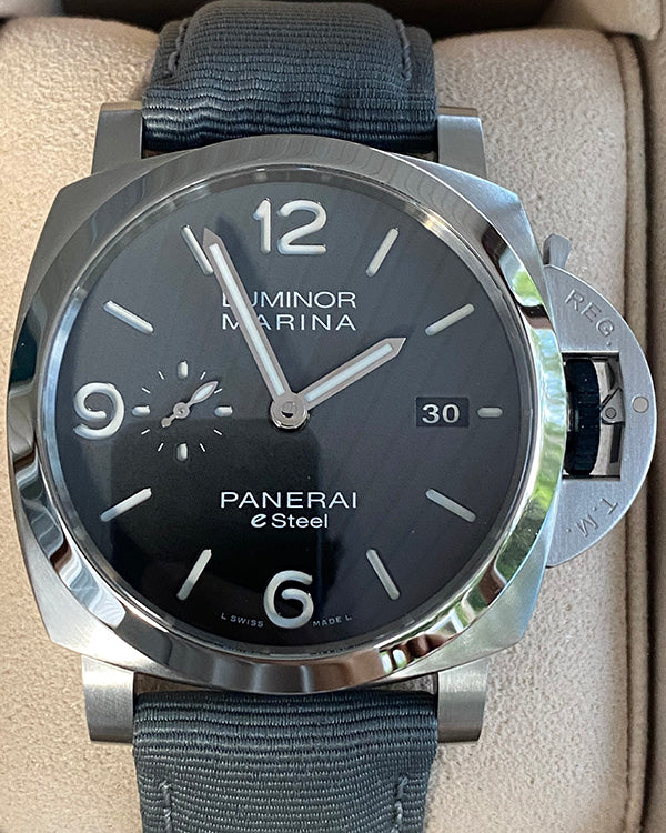 2024 Panerai Luminor Marina "Grigio Roccia" 44MM Grey Dial Textile Strap (PAM01358)