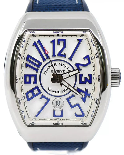 Franck Muller Vanguard 45MM White Dial Textile Strap (V45 SC DT)