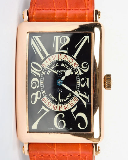 Franck Muller Long Island 54MM Black Dial Leather Strap (1100 DS R)