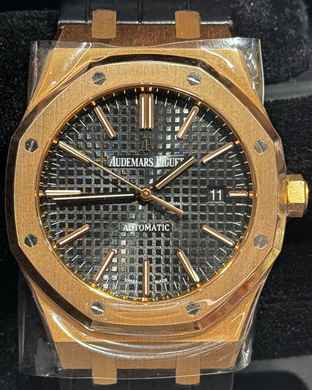 2016 Audemars Piguet Royal Oak Selfwinding 41MM Black Dial Leather Strap (15400OR.OO.D002CR.01)