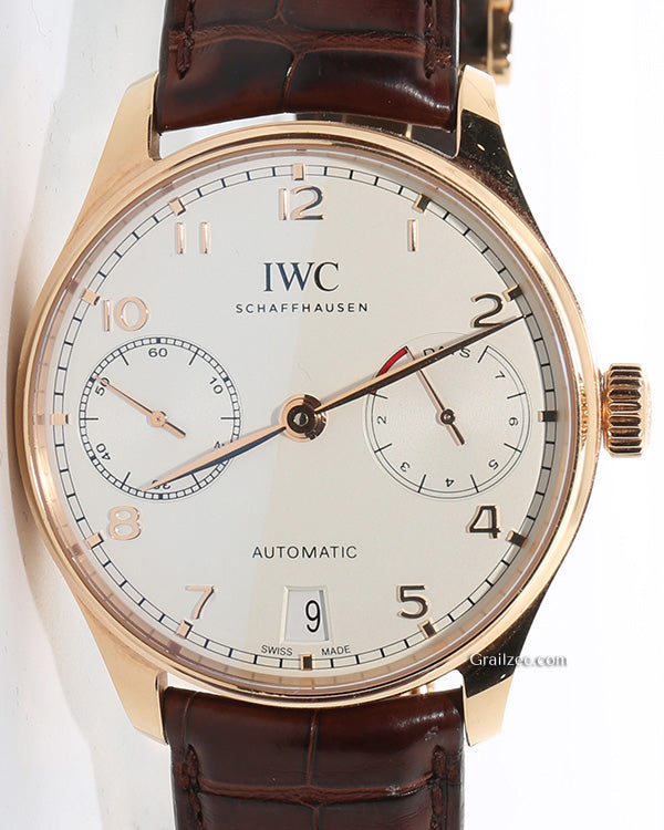 2016 IWC Schaffhausen Portugieser Automatic 42.3MM Silver Dial Leather Strap (IW500701)