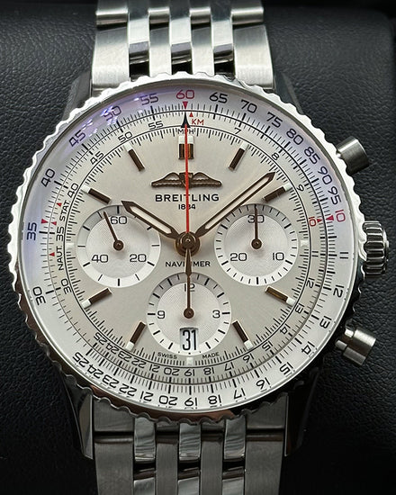 2024 Breitling Navitimer 1 B01 Chronograph 41MM Silver Dial Steel Bracelet (AB0139211G1A1)