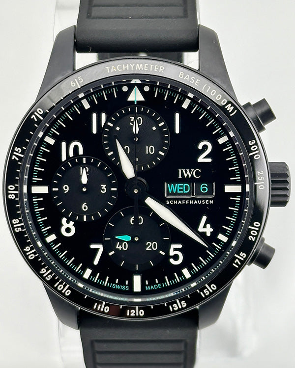 2024 IWC Schaffhausen Pilot Mercedes-AMG Petronas F1 Chronograph 41MM Black Dial Rubber Strap (IW388306)