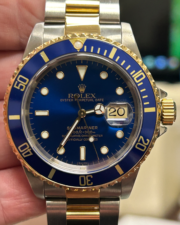 1999 Rolex Submariner  Date "Bluesy" 40MM Blue Dial Two-Tone Oyster Bracelet (16613)