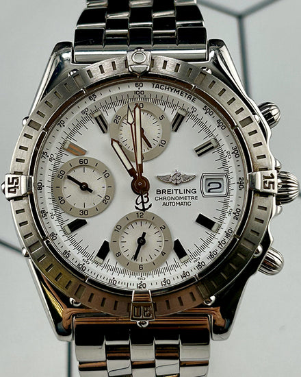 2005 Breitling Chronomat 39MM White Dial Steel Bracelet (A13352)